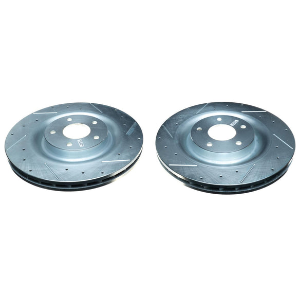 PowerStop Evolution Drilled Slotted Rotors Pair Front For Chevrolet Corvette