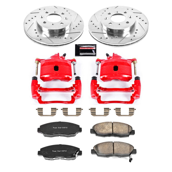 PowerStop Z23 Daily Driver Carbon-Fiber Ceramic Pads Drilled & Slotted Rotor & C