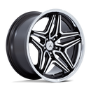 22X10.5 Asanti Black ABL-46 Duke Gloss Black Machined 5X120 ET18 Wheel Rim