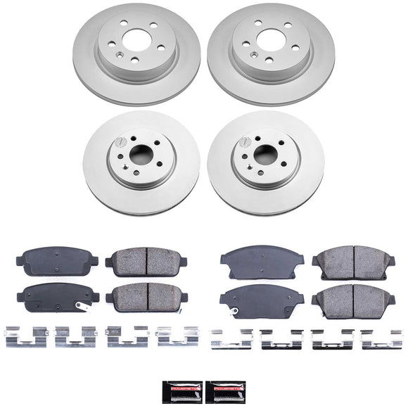 PowerStop Genuine Geomet Coated Rotor and Low-Dust Ceramic Brake Pad Kit