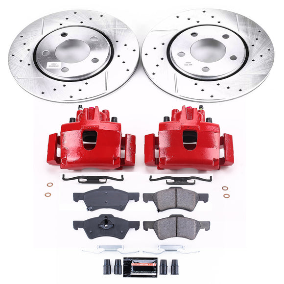 PowerStop Z23 Daily Driver Carbon-Fiber Ceramic Pads Drilled & Slotted Rotor & C