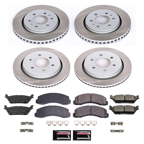 PowerStop Semi-Coated Rotor and Low-Dust Ceramic Brake Pad Kit
