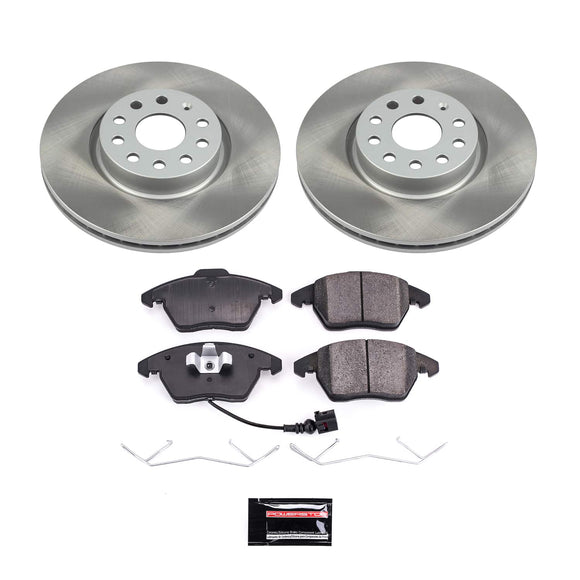 PowerStop Semi-Coated Rotor and Low-Dust Ceramic Brake Pad Kit