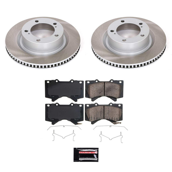 PowerStop Semi-Coated Rotor and Low-Dust Ceramic Brake Pad Kit