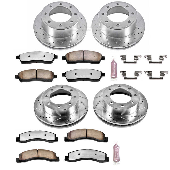 PowerStop Z36 Carbon-Fiber Ceramic Brake Pad with Drilled and Slotted Rotor Kit