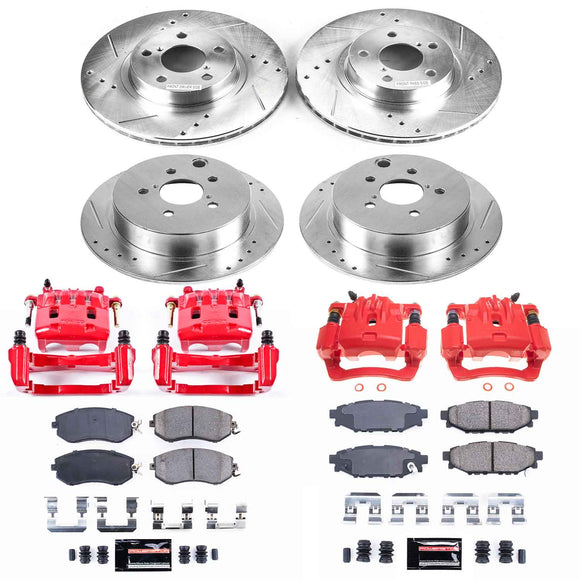 PowerStop Z23 Daily Driver Carbon-Fiber Ceramic Pads Drilled & Slotted Rotor & C