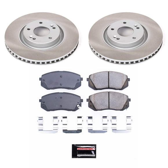 PowerStop Semi-Coated Rotor and Low-Dust Ceramic Brake Pad Kit