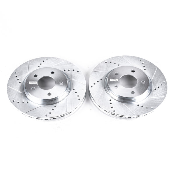 PowerStop Evolution Drilled Slotted Rotors Pair Front For Chevrolet Malibu