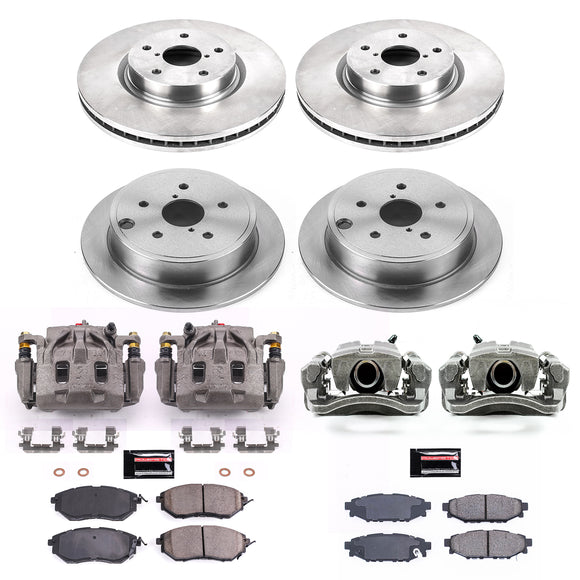 PowerStop OE Stock Replacement Low-Dust Ceramic Brake Pad, Rotor and Caliper Kit