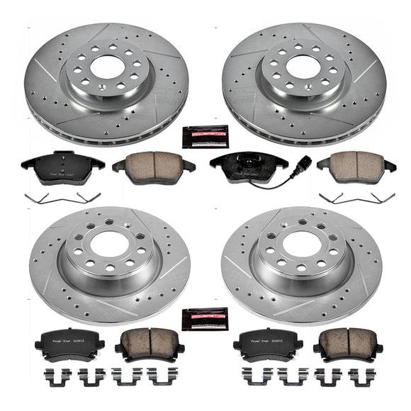 PowerStop Z23 Daily Driver Carbon-Fiber Ceramic Brake Pad and Drilled & Slotted