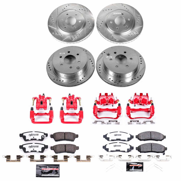 PowerStop Z36 Truck and SUV Ceramic Brake Pad, Drilled & Slotted Rotor, and Cali