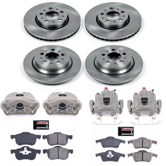 PowerStop OE Stock Replacement Low-Dust Ceramic Brake Pad, Rotor and Caliper Kit