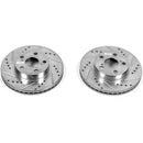 PowerStop Evolution Drilled Slotted Rotors Pair Front For Toyota Prius