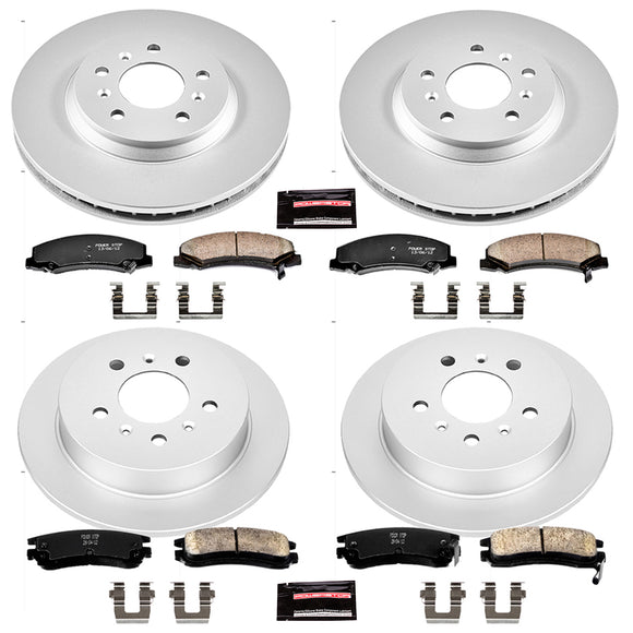 PowerStop Genuine Geomet Coated Rotor and Low-Dust Ceramic Brake Pad Kit