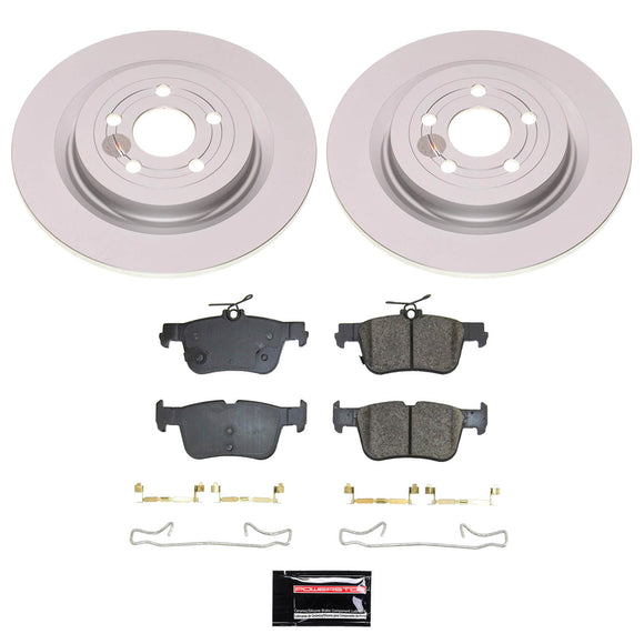 PowerStop Genuine Geomet Coated Rotor and Low-Dust Ceramic Brake Pad Kit