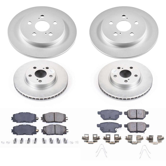 PowerStop Genuine Geomet Coated Rotor and Low-Dust Ceramic Brake Pad Kit