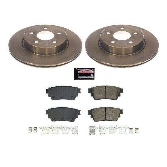 PowerStop OE Stock Replacement Low-Dust Ceramic Brake Pad and Rotor Kit