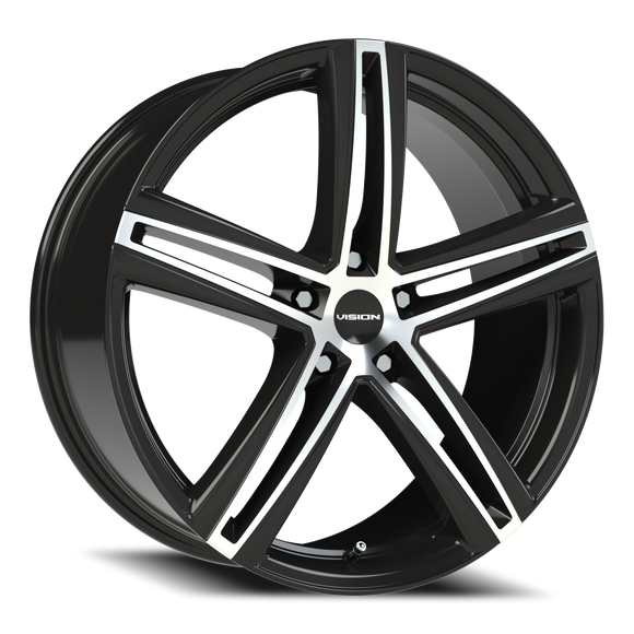 20x8.5 Vision Nitrous Gloss Black Machined Face 5x114.3 ET40 CB73.1 Wheel Rim