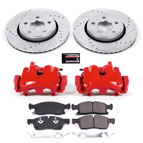 PowerStop Z23 Daily Driver Carbon-Fiber Ceramic Pads Drilled & Slotted Rotor & C