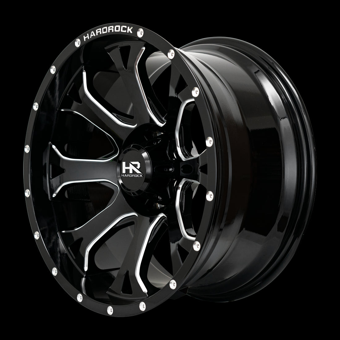 20x12 Hardrock BloodShot Xposed Gloss Black Milled 6x135 ET-44 wheel/rim