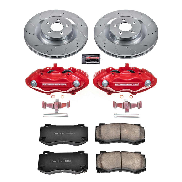 PowerStop Z23 Daily Driver Carbon-Fiber Ceramic Pads Drilled & Slotted Rotor & C