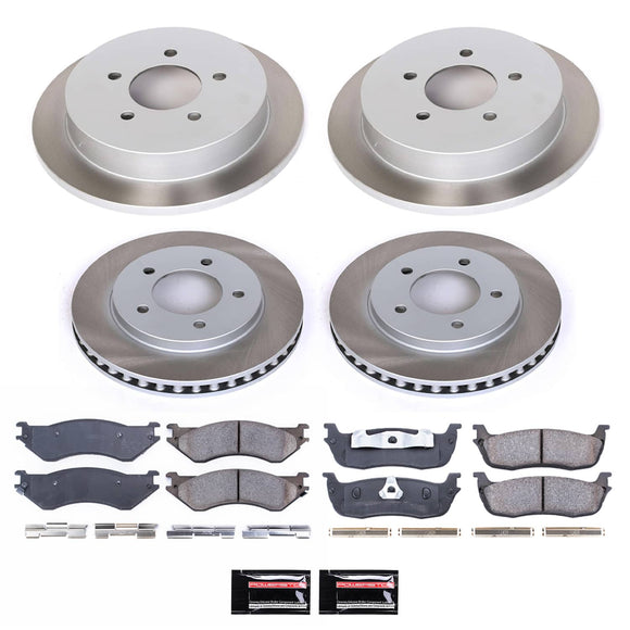 PowerStop Semi-Coated Rotor and Low-Dust Ceramic Brake Pad Kit