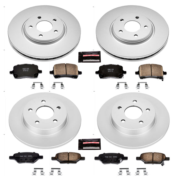 PowerStop Genuine Geomet Coated Rotor and Low-Dust Ceramic Brake Pad Kit