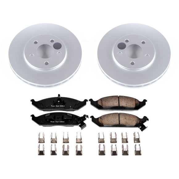 PowerStop Genuine Geomet Coated Rotor and Low-Dust Ceramic Brake Pad Kit