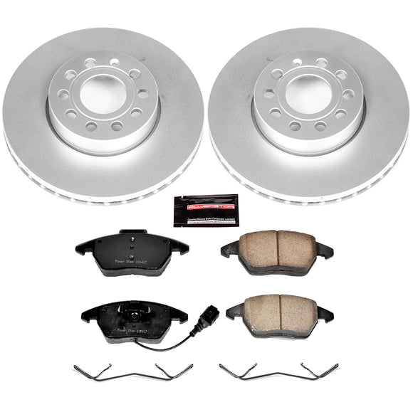 PowerStop Genuine Geomet Coated Rotor and Carbon-Fiber Ceramic Brake Pad Kit
