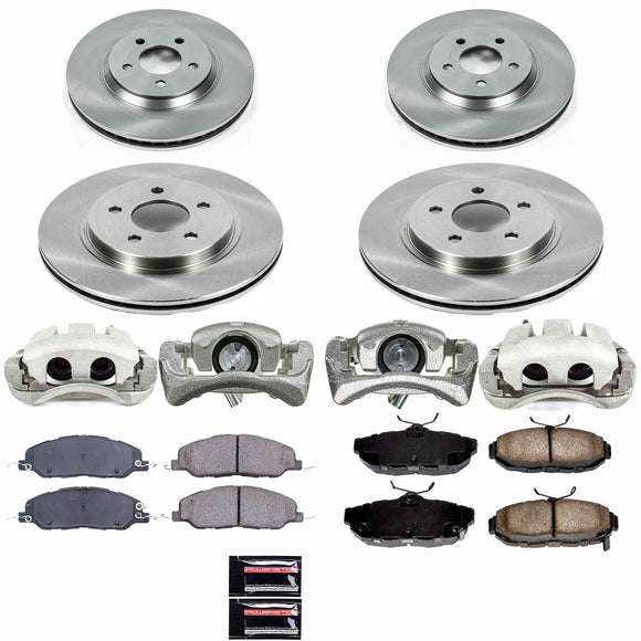 PowerStop OE Stock Replacement Low-Dust Ceramic Brake Pad, Rotor and Caliper Kit