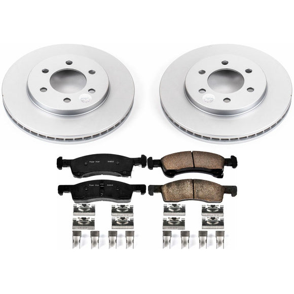 PowerStop Genuine Geomet Coated Rotor and Low-Dust Ceramic Brake Pad Kit