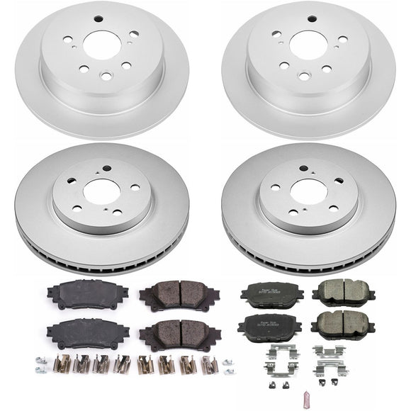 PowerStop Genuine Geomet Coated Rotor and Low-Dust Ceramic Brake Pad Kit