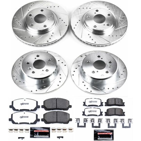 PowerStop Z36 Carbon-Fiber Ceramic Brake Pad with Drilled and Slotted Rotor Kit