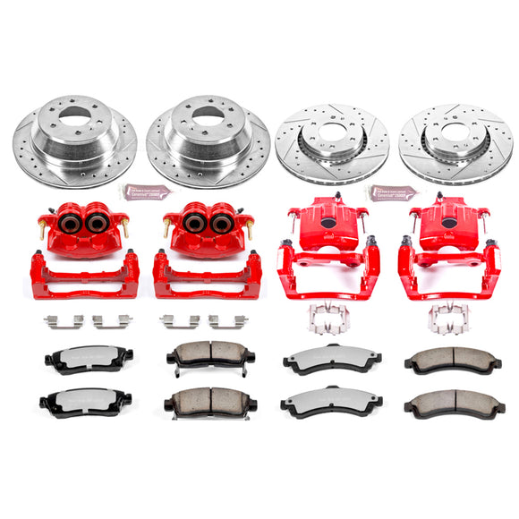 PowerStop Z36 Truck and SUV Ceramic Brake Pad, Drilled & Slotted Rotor, and Cali