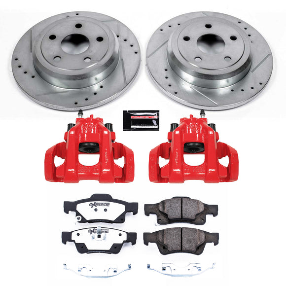 PowerStop Z36 Truck and SUV Ceramic Brake Pad, Drilled & Slotted Rotor, and Cali