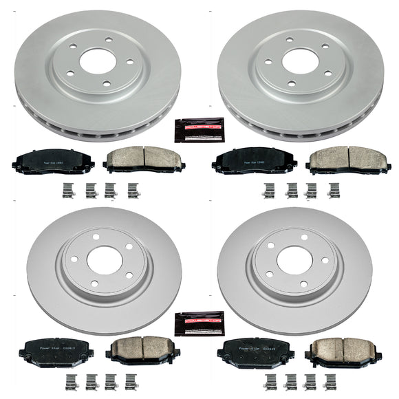 PowerStop Genuine Geomet Coated Rotor and Low-Dust Ceramic Brake Pad Kit
