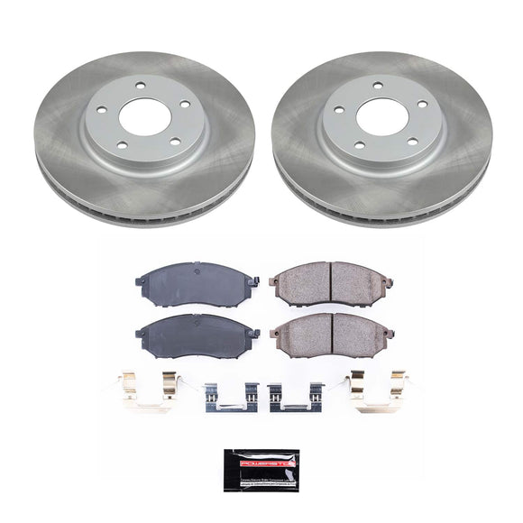 PowerStop Semi-Coated Rotor and Low-Dust Ceramic Brake Pad Kit