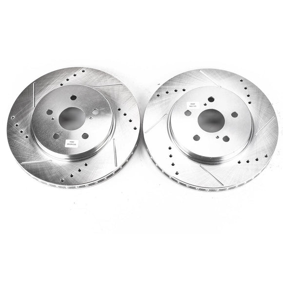 PowerStop Evolution Drilled Slotted Rotors Pair Front For Lexus RX330