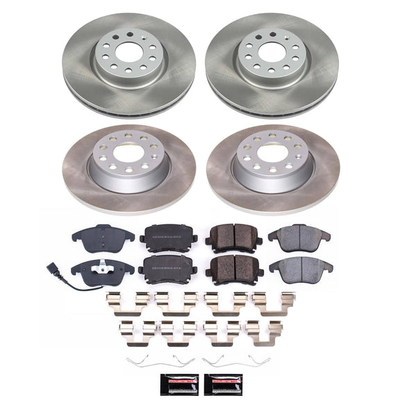 PowerStop Semi-Coated Rotor and Low-Dust Ceramic Brake Pad Kit