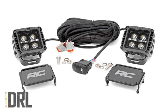 Rough Country Black Series LED Light Pair 2"Amber DRL