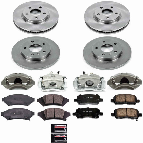 PowerStop OE Stock Replacement Low-Dust Ceramic Brake Pad, Rotor and Caliper Kit