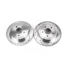 PowerStop Evolution Drilled Slotted Rotors Pair Rear For Ford Explorer Sport