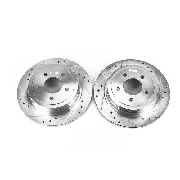 PowerStop Evolution Drilled Slotted Rotors Pair Rear For Ford Explorer Sport