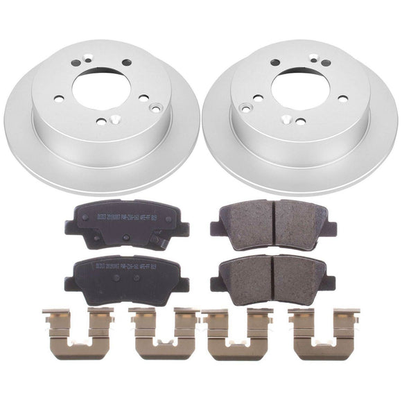 PowerStop Genuine Geomet Coated Rotor and Low-Dust Ceramic Brake Pad Kit