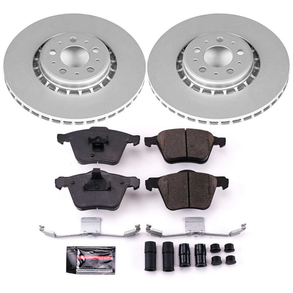 PowerStop Genuine Geomet Coated Rotor and Carbon-Fiber Ceramic Brake Pad Kit