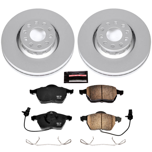 PowerStop Genuine Geomet Coated Rotor and Carbon-Fiber Ceramic Brake Pad Kit