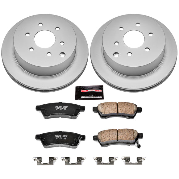 PowerStop Genuine Geomet Coated Rotor and Low-Dust Ceramic Brake Pad Kit