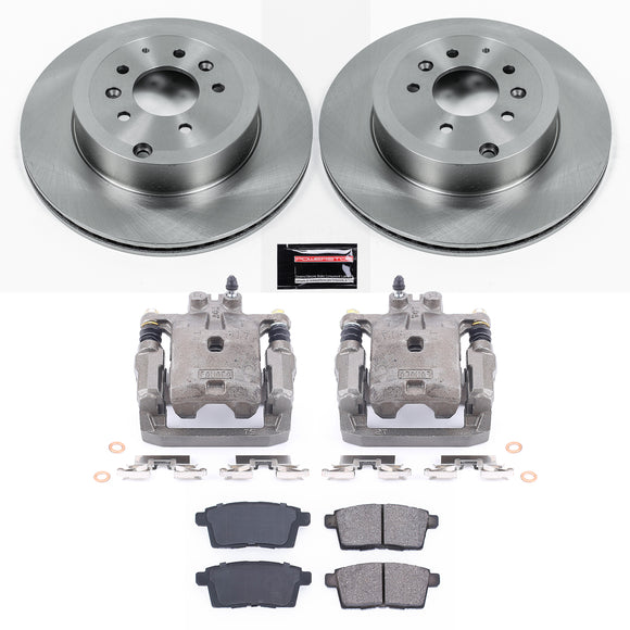 PowerStop OE Stock Replacement Low-Dust Ceramic Brake Pad, Rotor and Caliper Kit