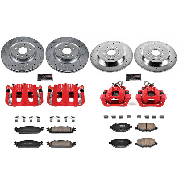 PowerStop Z23 Daily Driver Carbon-Fiber Ceramic Pads Drilled & Slotted Rotor & C