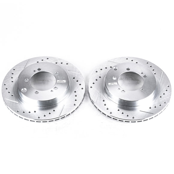 PowerStop Evolution Drilled Slotted Rotors Pair Rear For Mitsubishi 3000GT